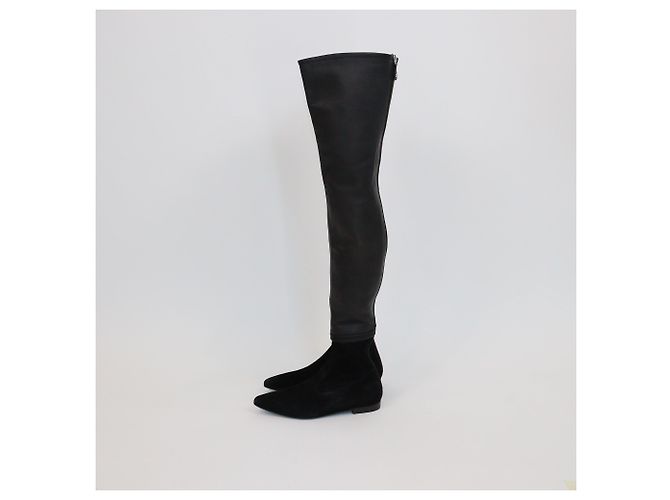 Botas negras altas de punta afilada Chanel Negro - vista 4
