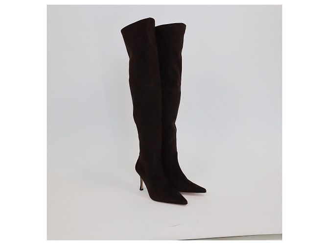 Autre Marque Botas de caña alta de punta marrón oscuro Vanessa Noel - vista 2