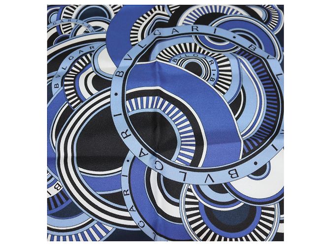Bulgari Foulard quadrato stampato blu navy Bvlgari - vista 2