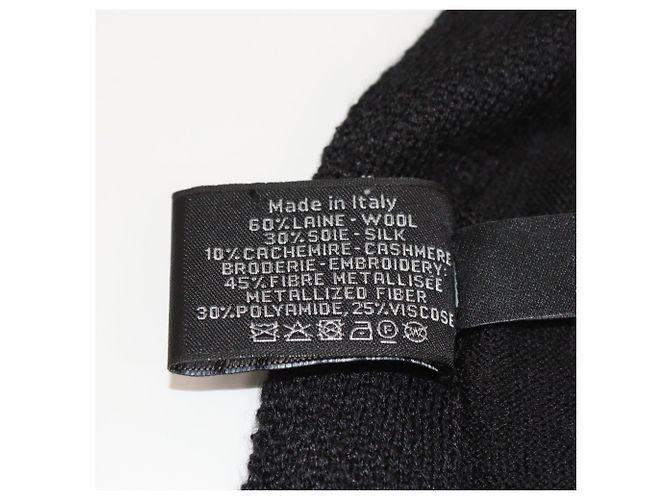 Sciarpa ricamata con logo nero Chanel - vista 4