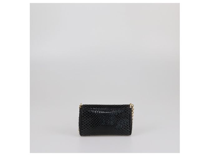 Borsa a spalla in pelle di serpente nera con cristalli di Dolce & Gabbana Nero - vista 3