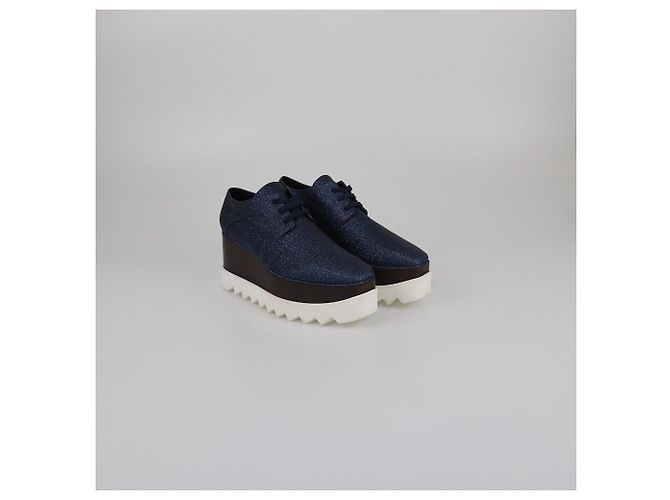Stella Mc Cartney Stella McCartney Elyse Plattform Derby mit blauen Glitzer-Schnürsenkeln - Ansicht 2