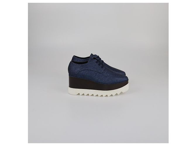 Stella Mc Cartney Stella McCartney Elyse Plattform Derby mit blauen Glitzer-Schnürsenkeln - Ansicht 3