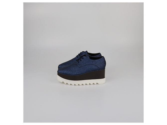 Stella Mc Cartney Stella McCartney Elyse Plattform Derby mit blauen Glitzer-Schnürsenkeln - Ansicht 4