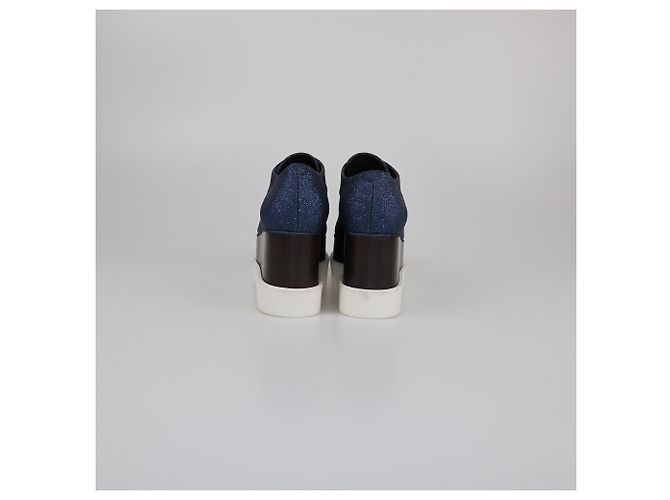 Stella Mc Cartney Stella McCartney Elyse Plattform Derby mit blauen Glitzer-Schnürsenkeln - Ansicht 5