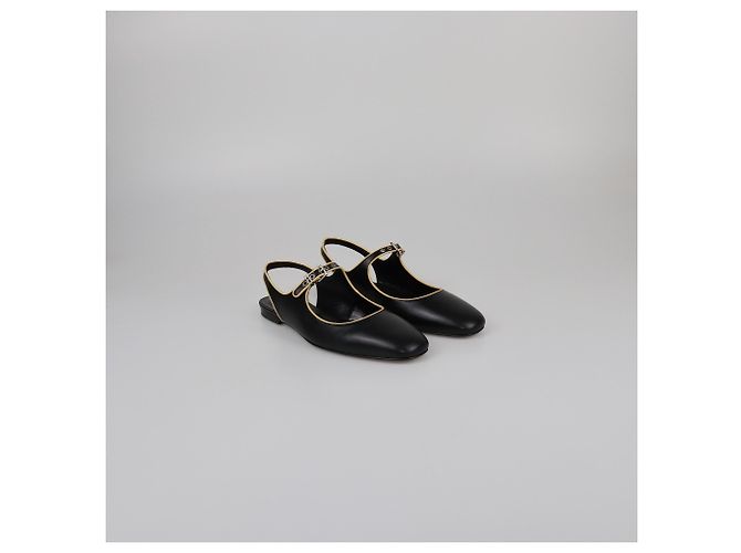 Sandali flat Slingback Malawi Kleo Nero/Giallo di Hermès - vista 2