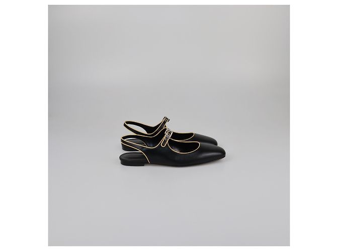 Sandali flat Slingback Malawi Kleo Nero/Giallo di Hermès - vista 3