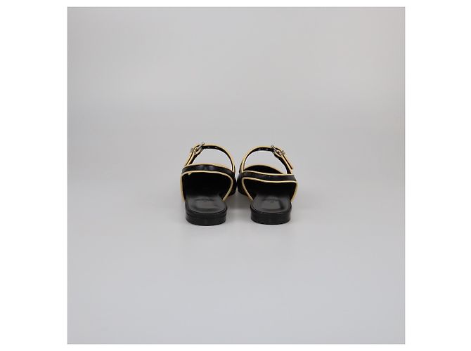 Sandali flat Slingback Malawi Kleo Nero/Giallo di Hermès - vista 5