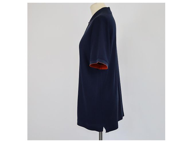 Kurzarm-Polo in Marineblau/Orange von Hermès - Ansicht 2