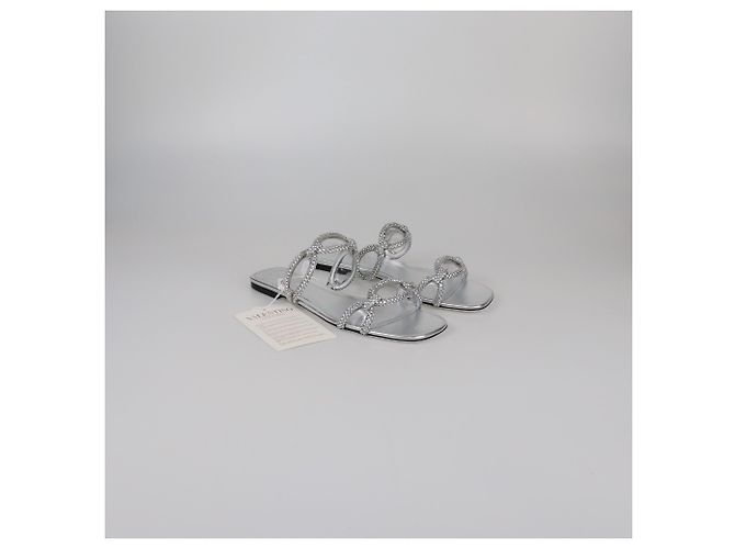 Sandali a scivolo decorati con cristalli Valentino Silver Chain 1967 Argento - vista 2