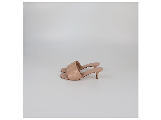 Louis Vuitton Nude Monogram Embossed Revival Mules Flesh - view 4