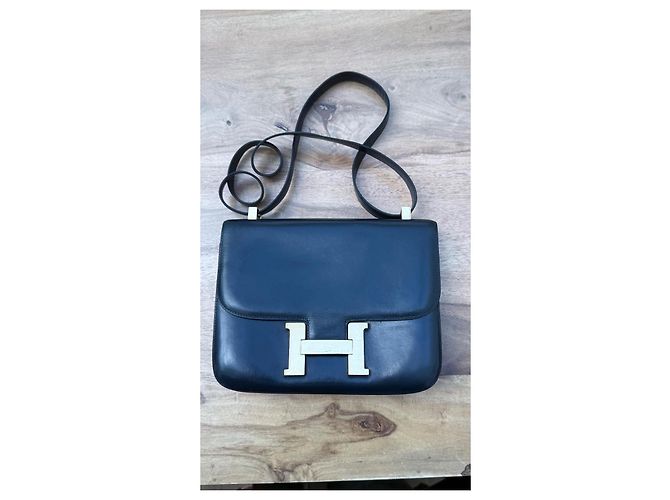 Hermès Constance Borsa in pelle box blu navy - vista 2