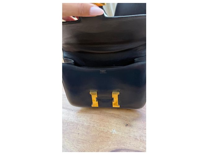 Hermès Constance Borsa in pelle box blu navy - vista 6