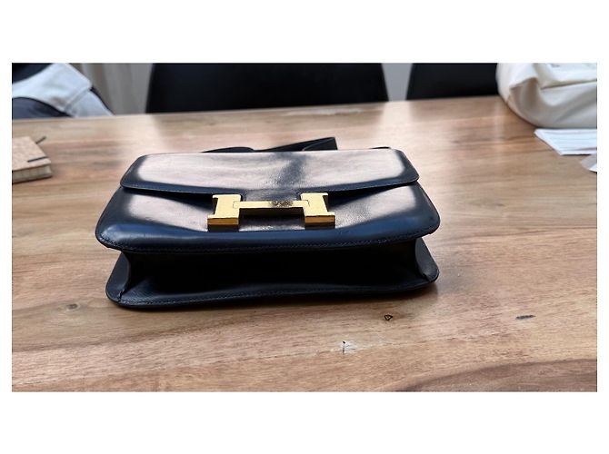 Hermès Constance Borsa in pelle box blu navy - vista 7