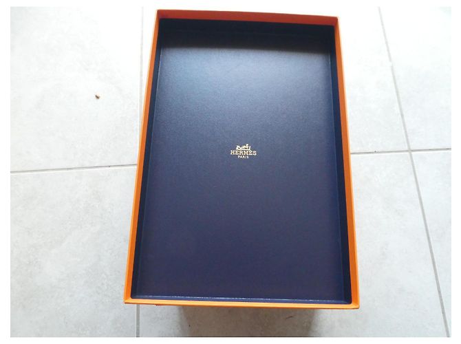 scatola hermès blu per borsa hermès mini-kelly preziosa kelly picnic Arancione Blu navy - vista 8