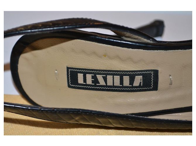 Sandali Le Silla in pelle nera Nero - vista 6