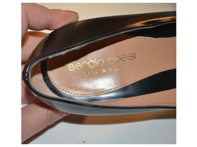 Sapatos de salto Sergio Rossi em couro preto tamanho 38 - vista 7