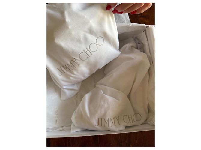 Décolleté con plateau Jimmy Choo in pelle bianca con perle Bianco - vista 19