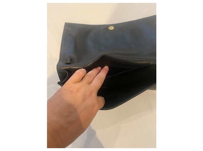 Yves Saint Laurent Rive Gauche Lizard Byzance Clutch Leder Schwarz - Ansicht 5