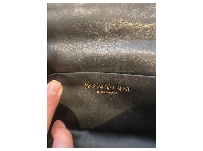 Yves Saint Laurent Rive Gauche Lizard Byzance Clutch Leder Schwarz - Ansicht 6