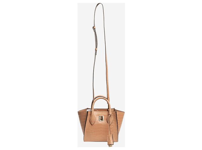 Ermanno Scervino Mini borsa 2 in 1 Maggie in croco marrone - vista 3