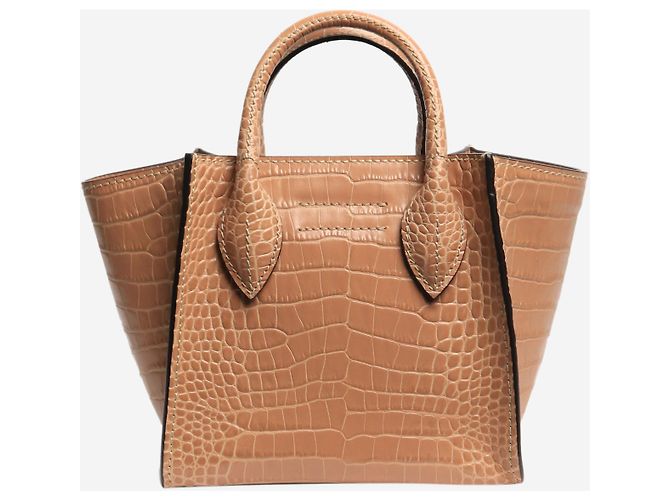 Ermanno Scervino Mini borsa 2 in 1 Maggie in croco marrone - vista 4