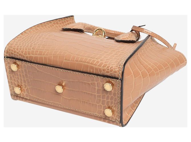 Ermanno Scervino Mini borsa 2 in 1 Maggie in croco marrone - vista 5
