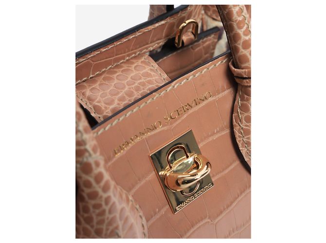 Ermanno Scervino Mini borsa 2 in 1 Maggie in croco marrone - vista 6