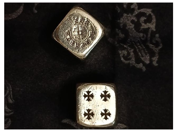 Chrome Hearts Dés de jeu en argent Chrome Heart Argenté - vue 6