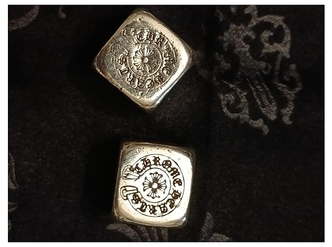 Chrome Hearts Dés de jeu en argent Chrome Heart Argenté - vue 7