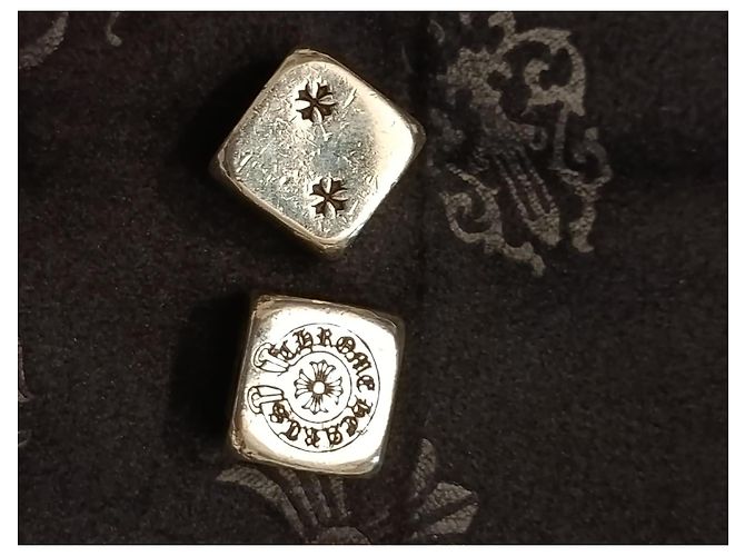 Chrome Hearts Dés de jeu en argent Chrome Heart Argenté - vue 8