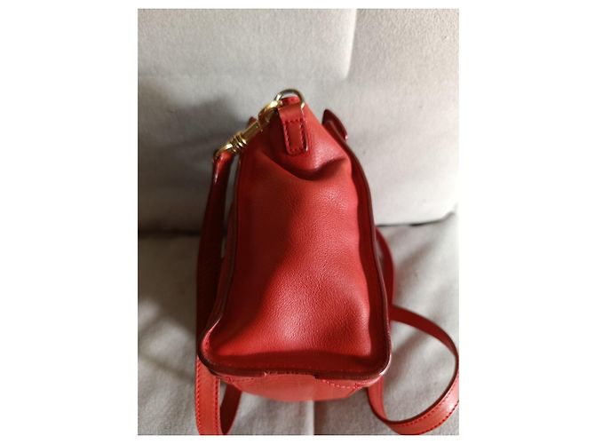 Borsa Céline Nano Luggage rossa in pelle di agnello Rosso - vista 6