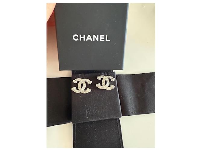 Cambon Orecchini Chanel in acciaio argento Silver hardware - vista 2