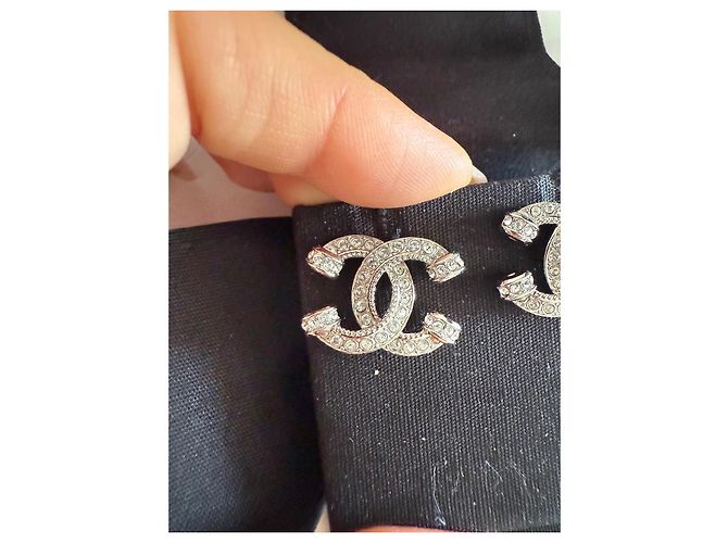 Cambon Orecchini Chanel in acciaio argento Silver hardware - vista 4