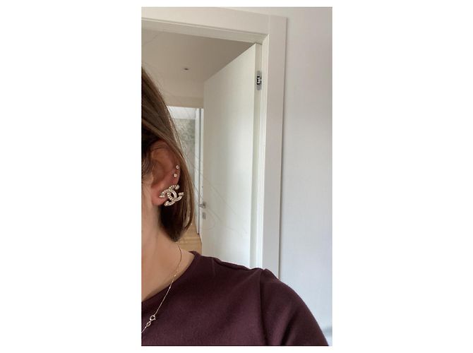 Cambon Orecchini Chanel in acciaio argento Silver hardware - vista 8