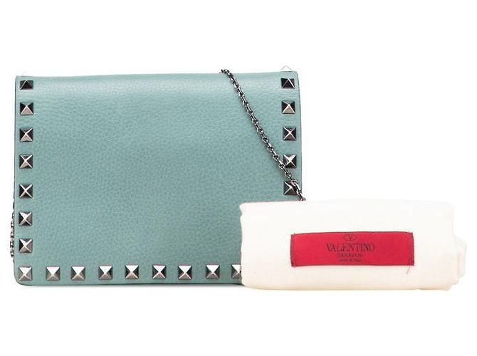 Borsa a Spalla Valentino Rockstud Chain Verde - vista 14