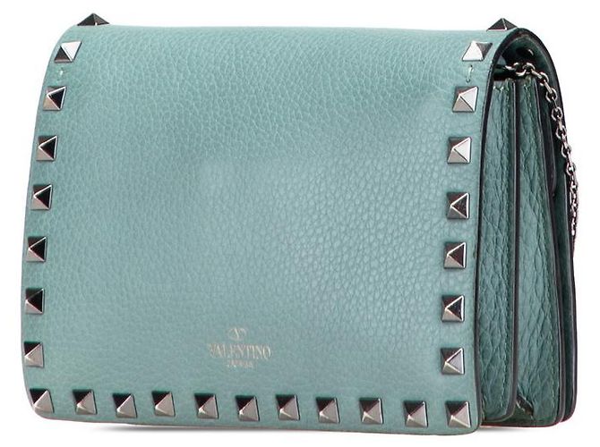 Borsa a Spalla Valentino Rockstud Chain Verde - vista 2