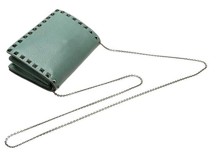Borsa a Spalla Valentino Rockstud Chain Verde - vista 8