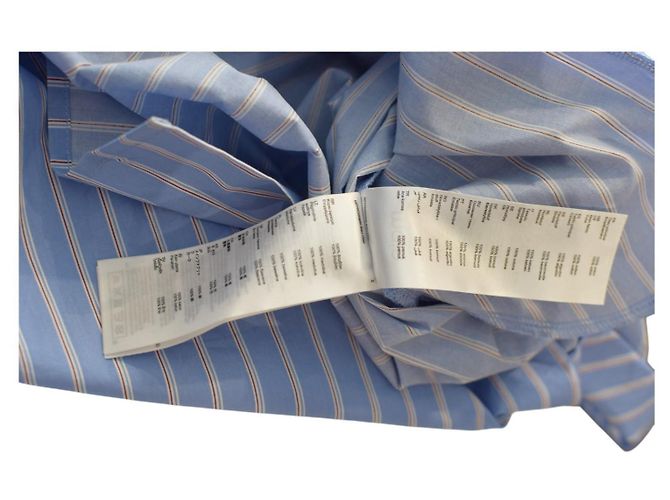 Abito Camicia Maje a Righe Blu in Cotone - vista 10