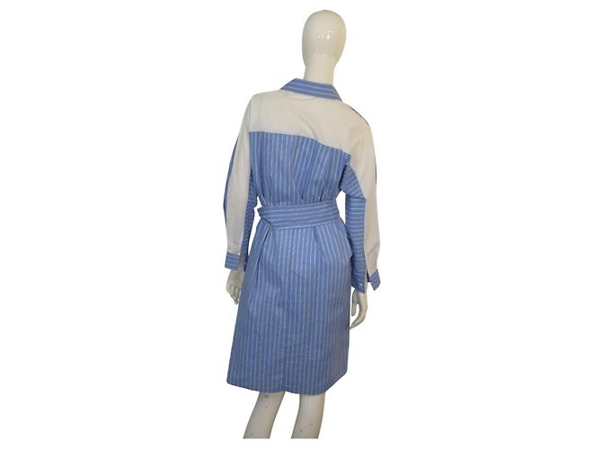 Abito Camicia Maje a Righe Blu in Cotone - vista 2