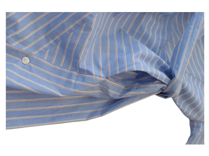 Abito Camicia Maje a Righe Blu in Cotone - vista 6