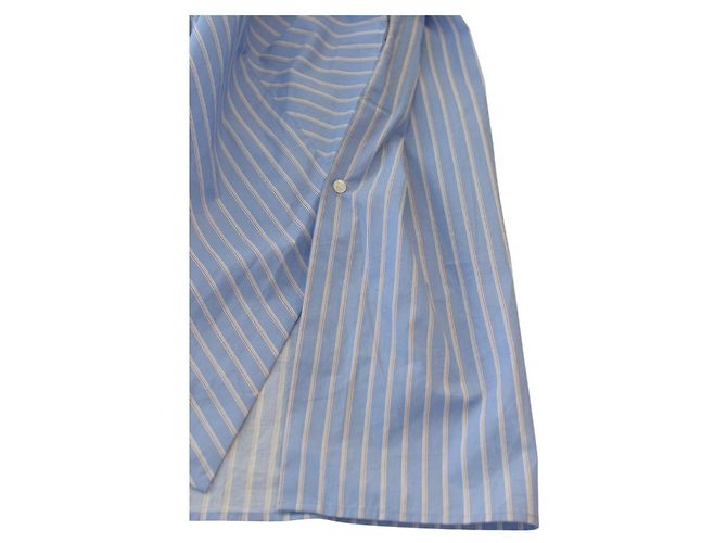 Abito Camicia Maje a Righe Blu in Cotone - vista 8