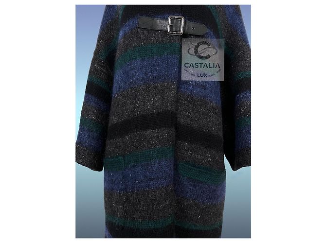 Chanel Lässiger Kaschmirmantel 42 FR 8K$ Paris / Edinburgh Marineblau - Ansicht 10