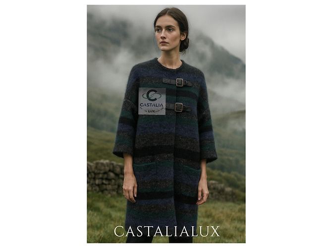 Chanel Lässiger Kaschmirmantel 42 FR 8K$ Paris / Edinburgh Marineblau - Ansicht 8