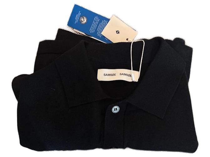 Polo in maglia Sarowan Samsoe & Samsoe nera Nero - vista 2