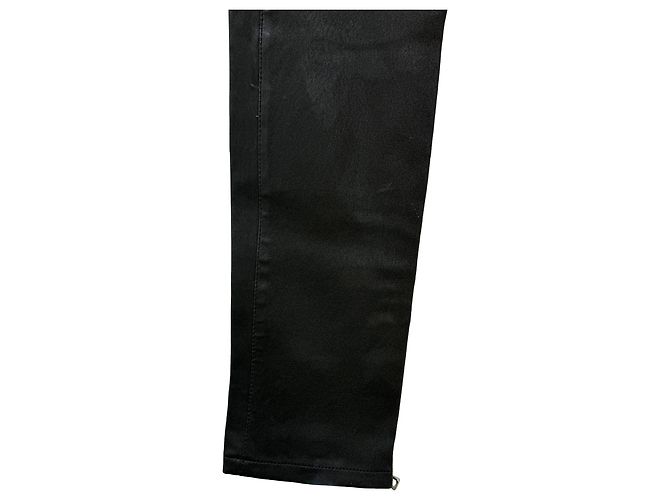 Balmain Jogginghose aus schwarzem Leder - Ansicht 3