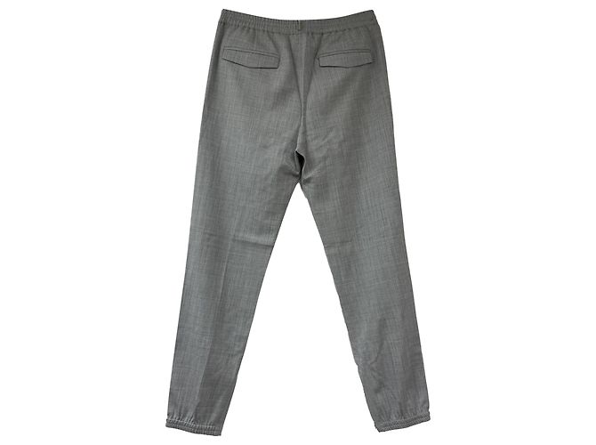 Dior Tailored Track Pants in Grey Wool - view 2