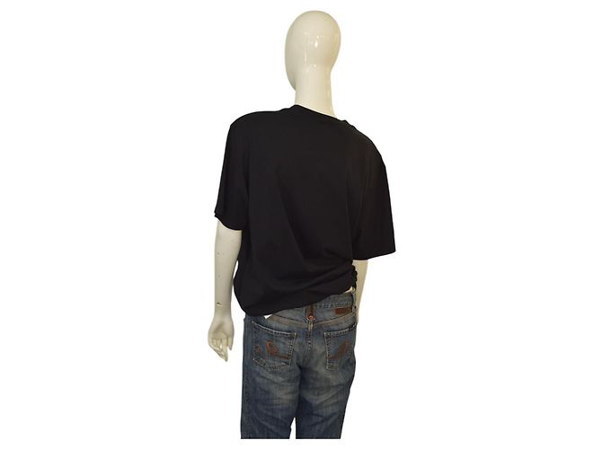 Camiseta negra de algodón drapeada de manga corta 3.1 Phillip Lim Negro - vista 2