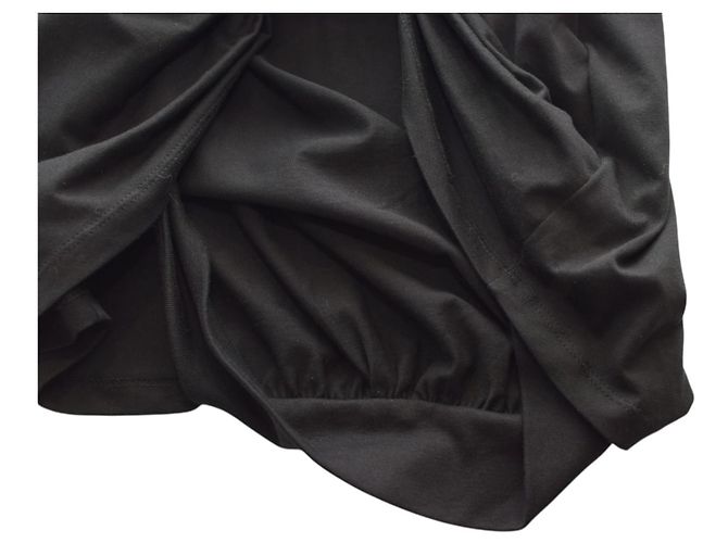 Camiseta negra de algodón drapeada de manga corta 3.1 Phillip Lim Negro - vista 6