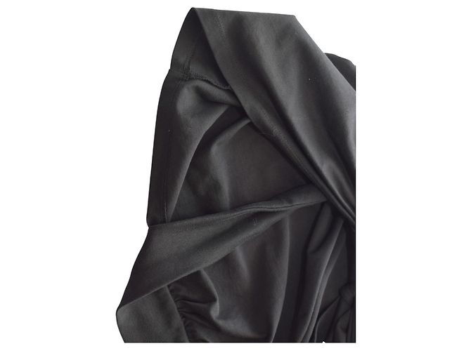 Camiseta negra de algodón drapeada de manga corta 3.1 Phillip Lim Negro - vista 9